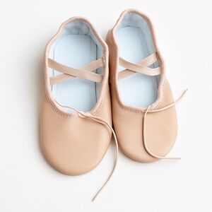 Girls Leather Ballet Shoes – Pink Nude, Size 3